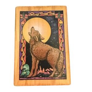 Comotion Vintage 1996 Coyote Moon 885 Rubber Stamp